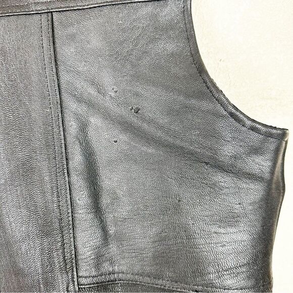 Genuine Leather Snap Vest Size XXL Mens Motorcycle Blank - Picture 5 of 7